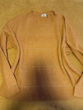 Pulse Camel Crewneck Sweater with Metallic Accents Size XL